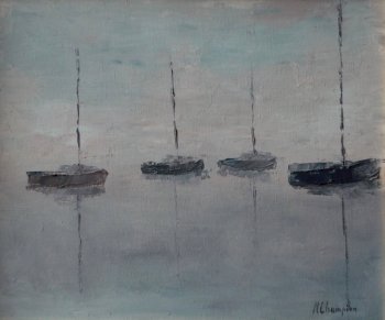 Bateaux dans la brume - Michel Champion