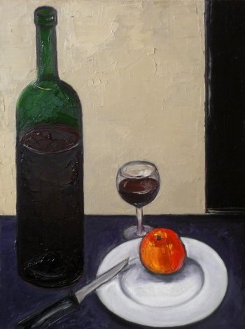 Bouteille Verre et fruits - Michel Champion