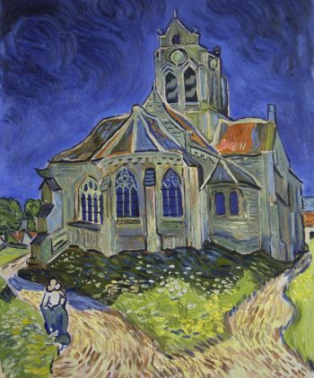 Reproduction tableau de van gogh, l'église d'auvers