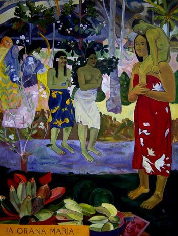 Reproduction tableau de Paul gauguin, ia orana maria